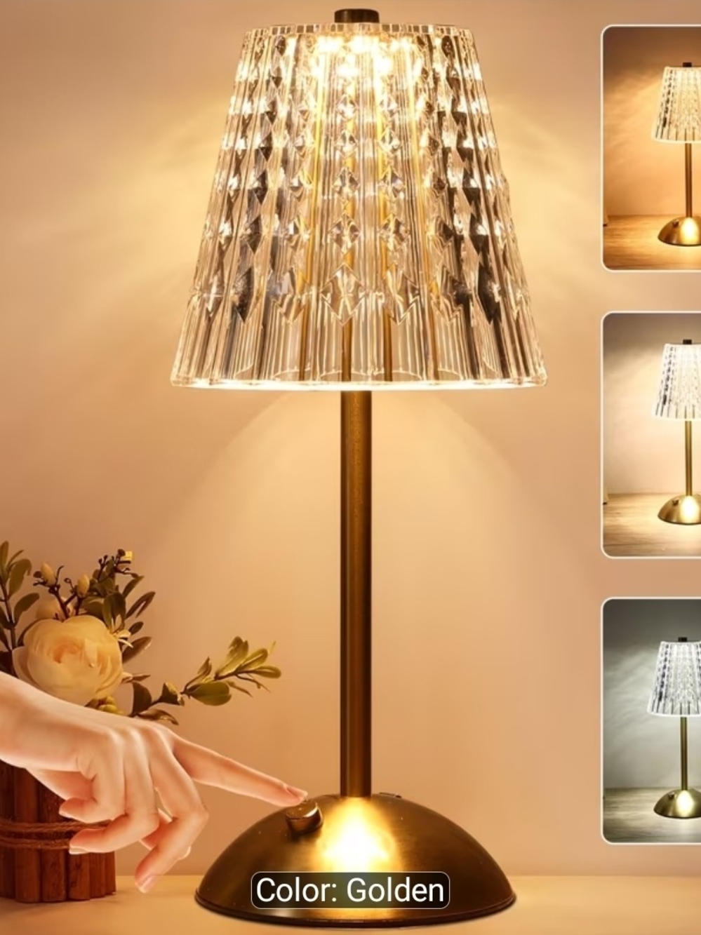Golden Touch Crystal Table Lamp - Elegant Gold Finish